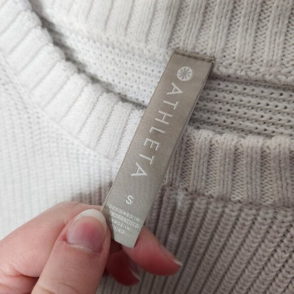 ATHLETA Solid White Chunky Knit West End Tunic Sweater - Picture 4 of 8